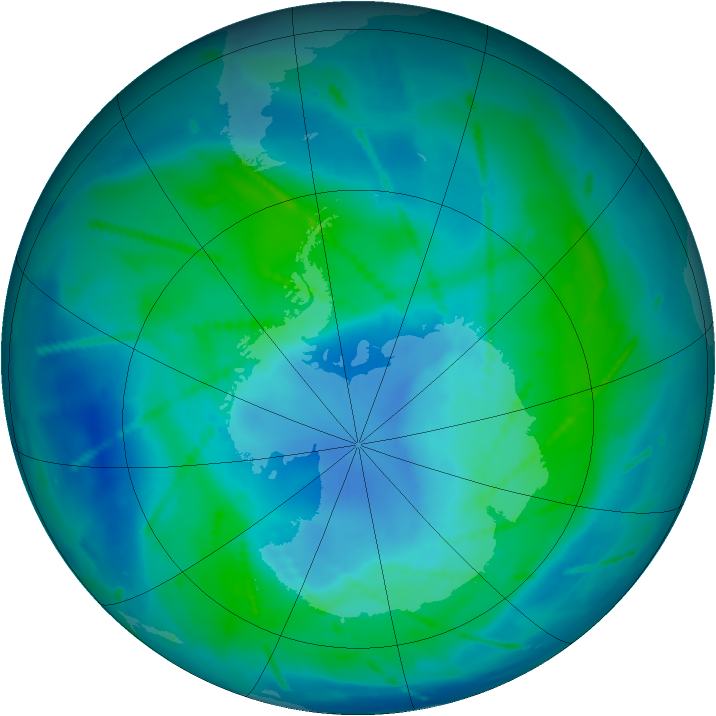 Antarctic ozone map for 25 February 2011